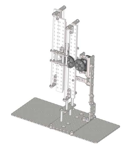二级齿轮齿条升降模组3D模型、齿轮齿条升降模组3D模型、齿轮齿条模组3D模型、升降模组、Arduino Uno、机器人模组设计