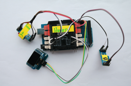 Arduino Mega2560控制板、2个BLE4.0模块、OLED显示屏、Bigfish扩展板